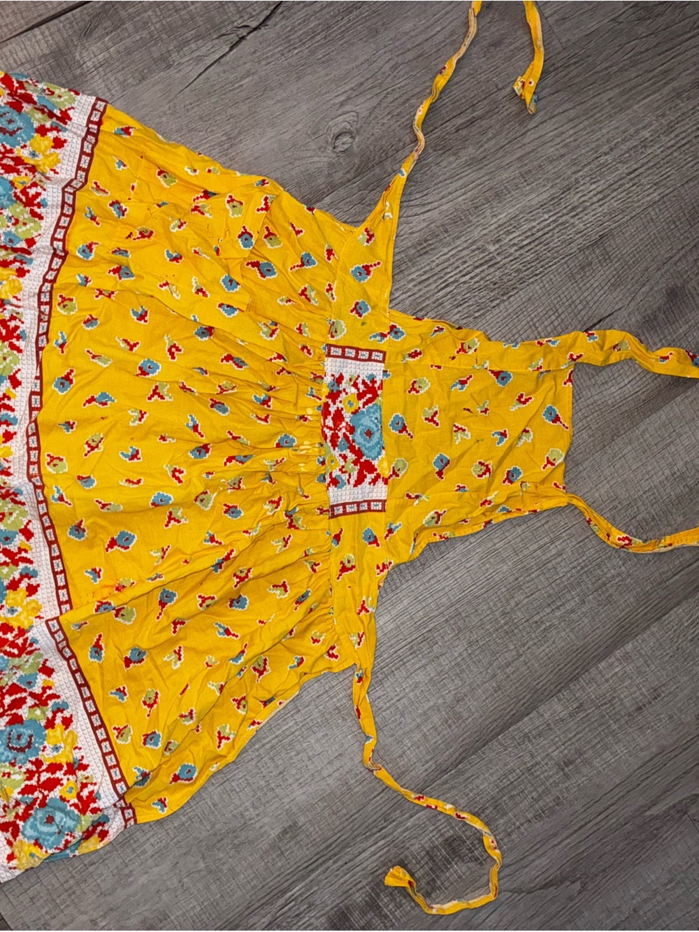 Vintage handmade apron dress. Bright! Small/medium